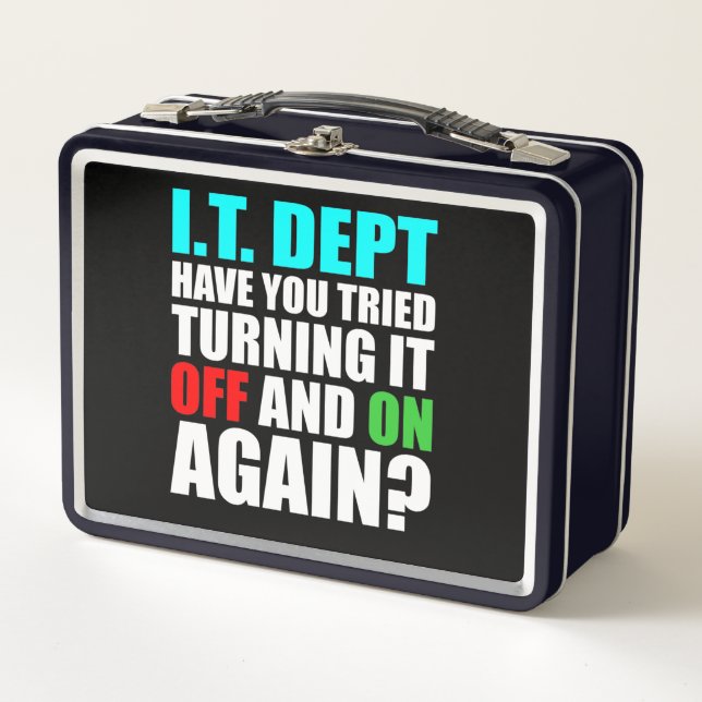 IT Department Computer Tech Software Programmer Metal Lunch Box (Front)