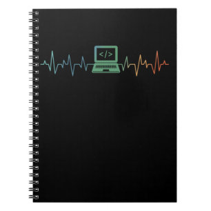 IT Developer Computer Heartbeat Software Coder Notebook