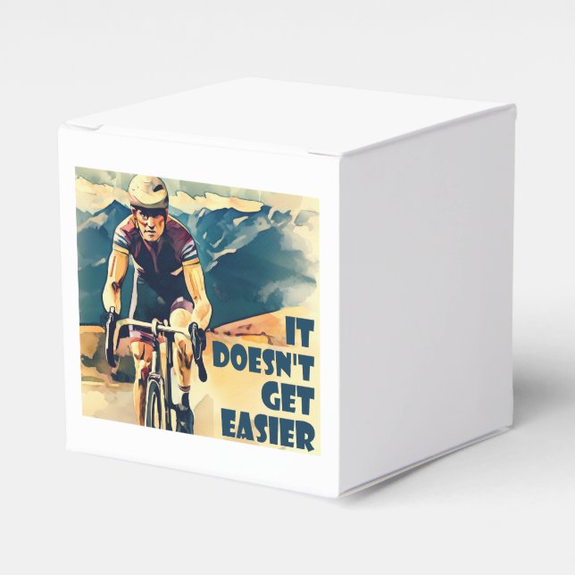 It Doesn't Get Easier Cycling Favor Box (Front Side)