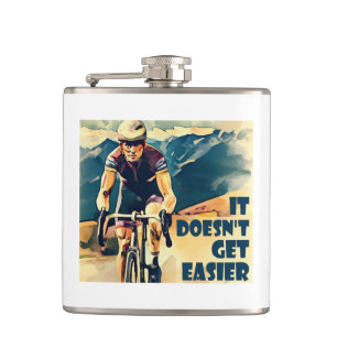 It Doesn't Get Easier Cycling Hip Flask