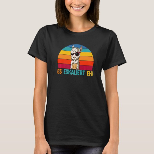 It escalates eh llama retro party and celebration  T-Shirt (Front)
