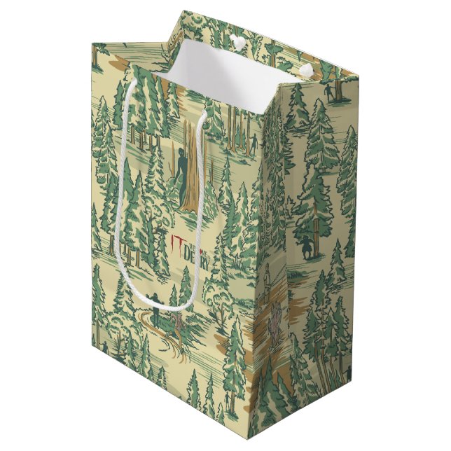 IT Forest Fishing Pattern Medium Gift Bag (Front Angled)