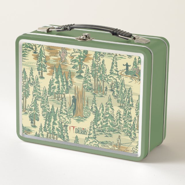 IT Forest Fishing Pattern Metal Lunch Box (Front)