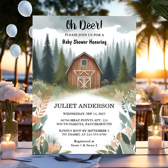 It Fun Wild Mother To Be Wood Woodland Baby Shower Invitation (Creator Uploaded)