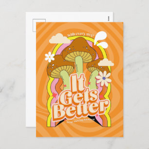 It Gets Better Good Vibes & Retro Groovy Feels Holiday Postcard