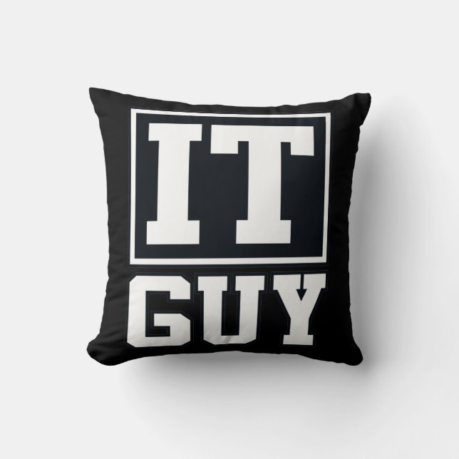 IT Guy Computer Tech Software Programmer Geek Throw Pillow (Front)