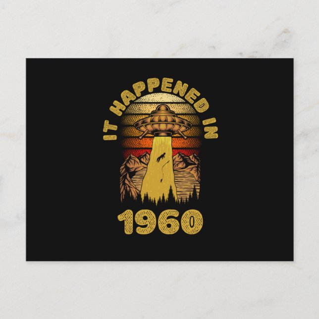 It Happened In 1960 UFO Alien Postcard (Front)