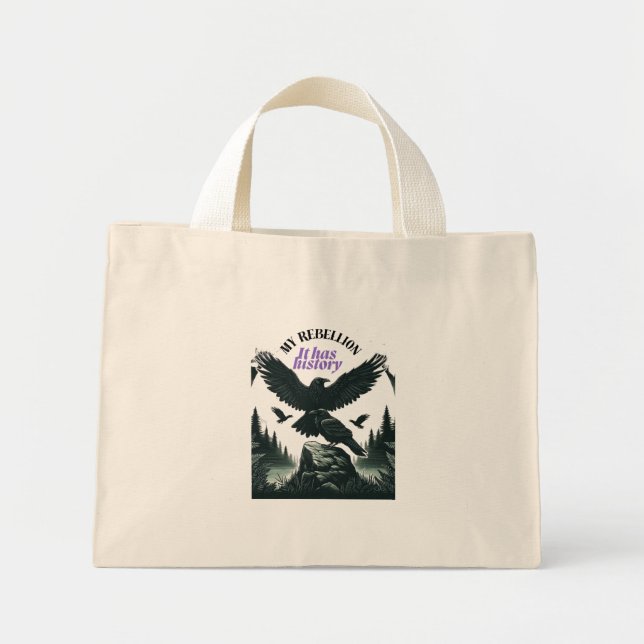 It Has History – Crow Forest Scene Mini Tote Bag (Front)