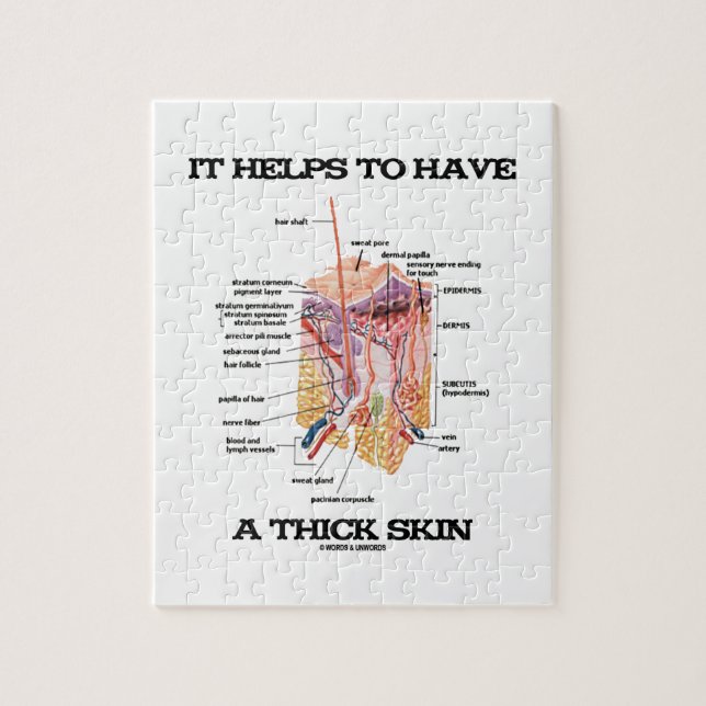 It Helps To Have A Thick Skin (Anatomy Humour) Jigsaw Puzzle (Vertical)