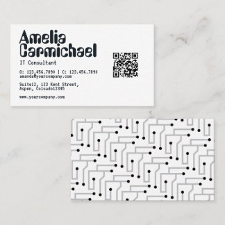 IT Information Technology Consultant QR Code Business Card
