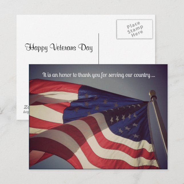 It is an honour ... Veterans Day Postcard (Front/Back)