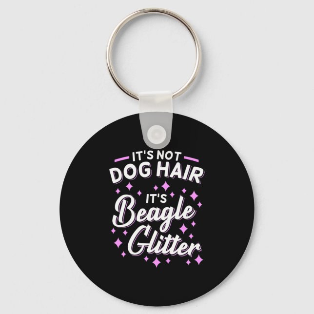 It Is Beagle Dog Glitter Keychain (Front)