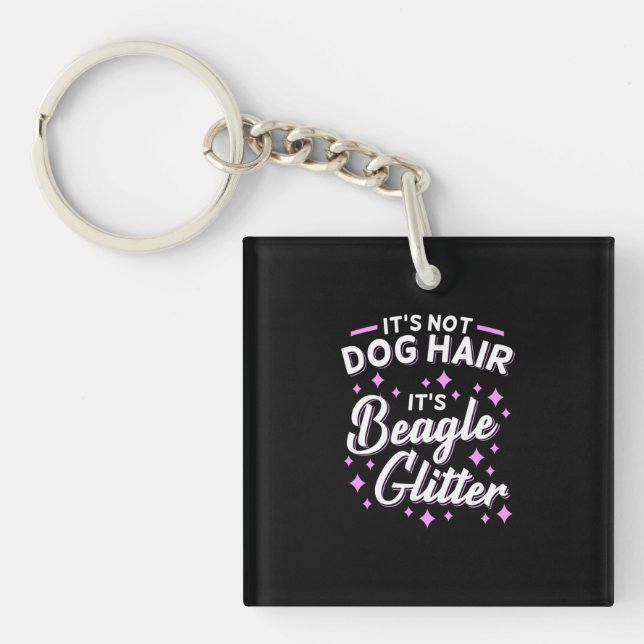 It Is Beagle Dog Glitter Keychain (Front)