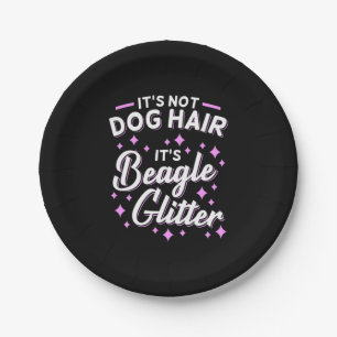 It Is Beagle Dog Glitter Paper Plate