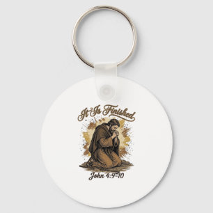 It Is Finished Bible Verse Vintage Christian Shirt Keychain