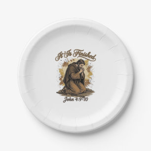 It Is Finished Bible Verse Vintage Christian Shirt Paper Plate