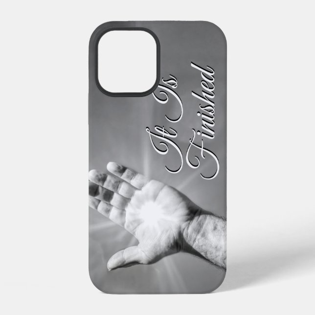 It Is Finished Grayscale iPhone Case (Back)
