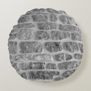 It is horizontal stone rough wall pattern backgrou round pillow