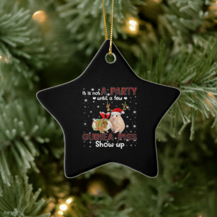 It Is Not A Party Until A Few Guinea Pig Show Up Ceramic Ornament