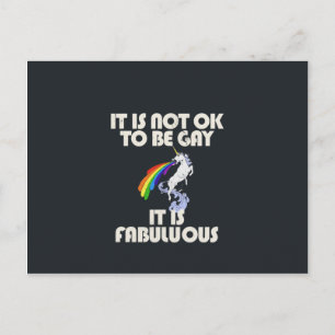 It is not ok to be gay. It is Fabulous Postcard
