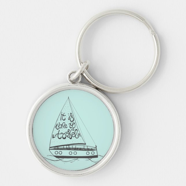 It Is Time To Travel Keychain (Front)