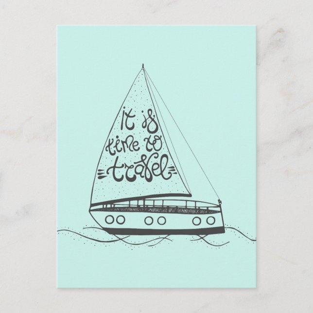 It Is Time To Travel Postcard (Front)