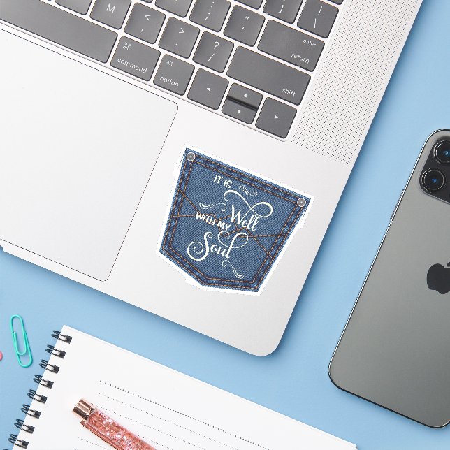 It is well denim pocket (Laptop w/ iPhone)