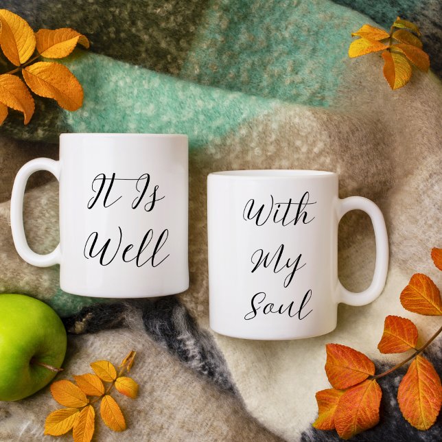 It Is Well With My Soul Black Christian Coffee Mug (Creator Uploaded)