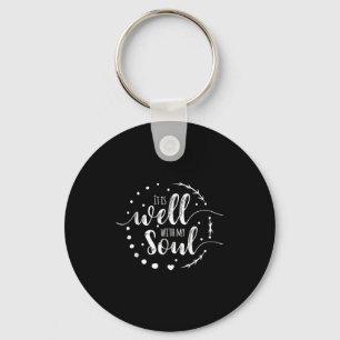 It Is Well With My Soul Christian Hymn Phrase Grap Keychain