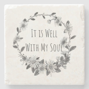 It Is Well With My Soul Keepsake Stone Coaster