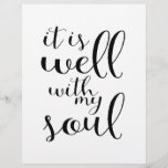 It is well with my soul letterhead<br><div class="desc">A beautiful calligraphy and feminine design that is perfect for any mom or home office. An inspirational quote for your office or home bathroom.</div>