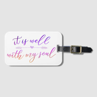 "it is well with my soul" luggage tag w/ card slot