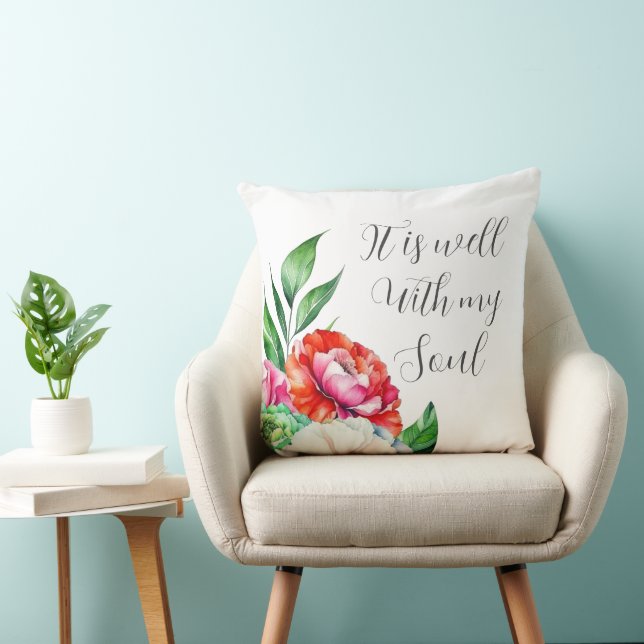 It Is Well With My Soul Throw Pillow (Chair)