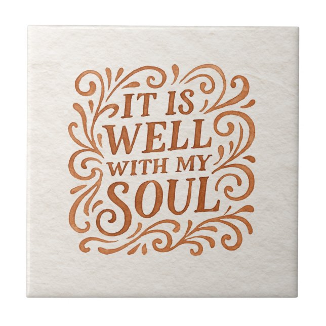 It is Well With My Soul Typography Tile (Front)