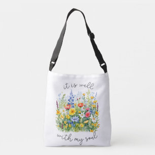 It is well with my soul wildflower christian crossbody bag