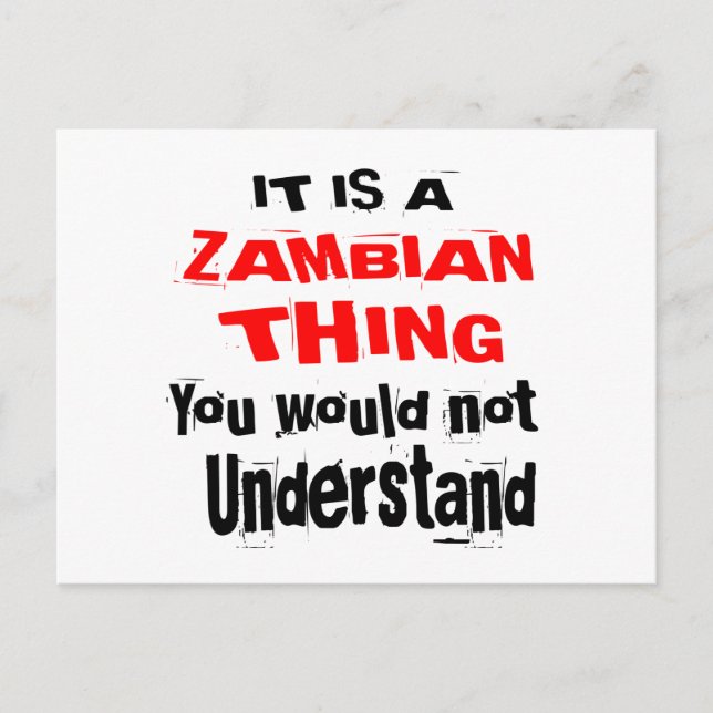 IT IS ZAMBIAN THING DESIGNS POSTCARD (Front)