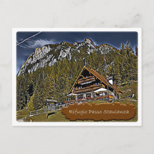 It Italy - alpine hut Passo Staulanza - Dolomiti Postcard