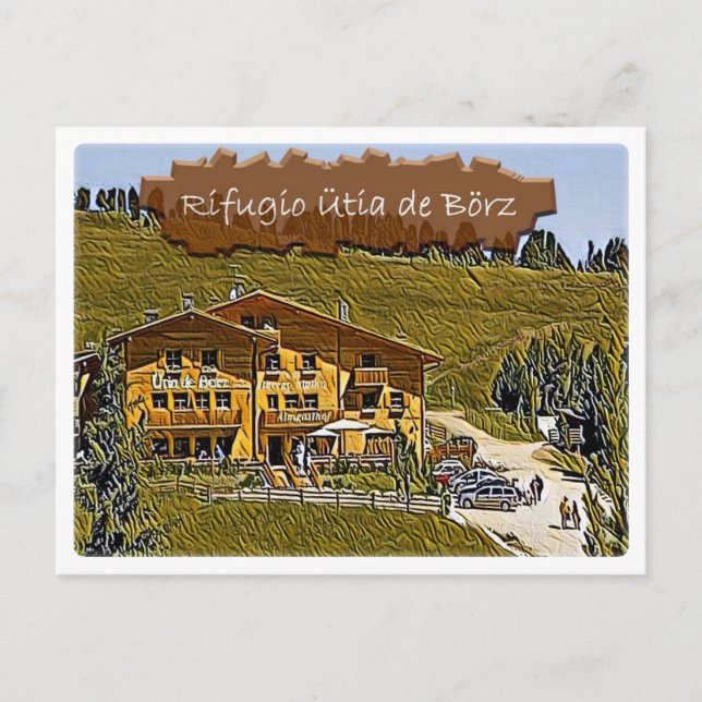 It Italy alpine hut Utia de Borz Hütte Dolomiti - Postcard (Front)