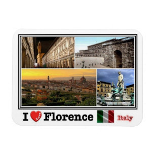 IT Italy - Florence Italy - I Love Mosaic - Magnet