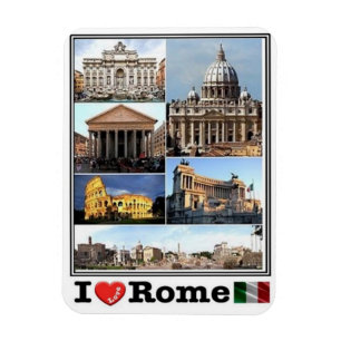 IT Italy - Rome - I LOVE Mosaic - Colosseu - Magnet