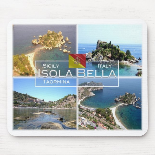 IT Italy - Sicily - Taormina - Isola Bella - Mouse Pad (Front)