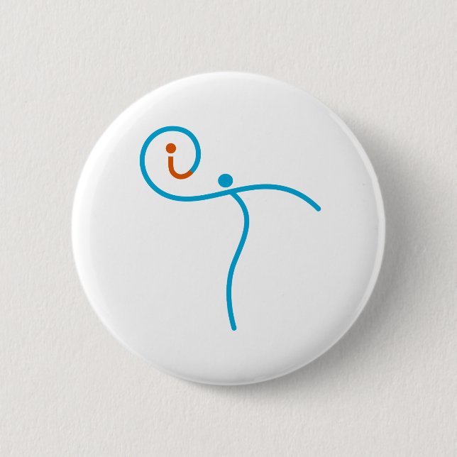 it Logo 01, Cyan/Red 2 Inch Round Button (Front)