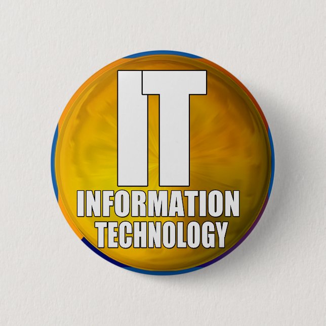 IT LOGO - INFORMATION TECHNOLOGY 2 INCH ROUND BUTTON (Front)
