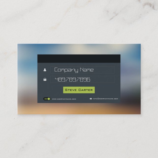 IT Manager Programmer Login Computer Coder Business Card (Front)