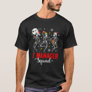 IT Manager Squad Job Three Santa Elf Skeletons Xma T-Shirt