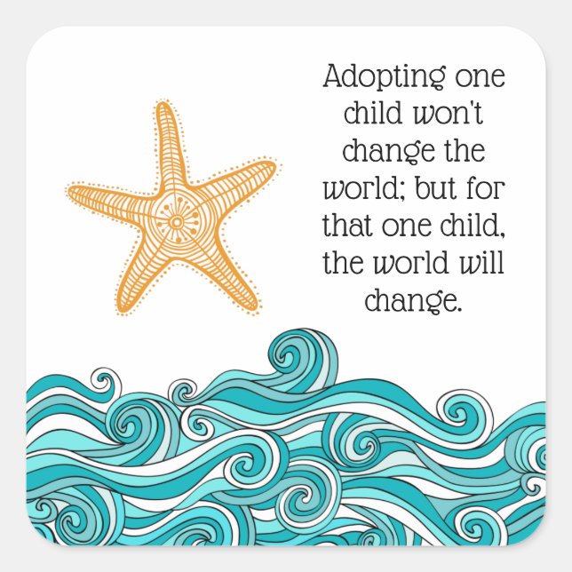 It Matters to This One Starfish Square Sticker (Front)