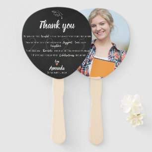 "It Means The World To Me" Graduation Thank You Hand Fan