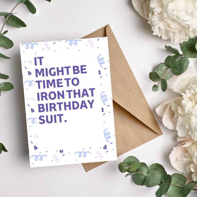 It Might Be Time to Iron That Birthday Suit Holiday Card (Creator Uploaded)