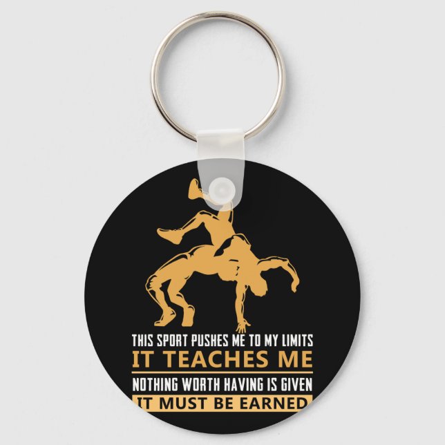 IT MUST BE EARNED Wrestling Keychain (Front)