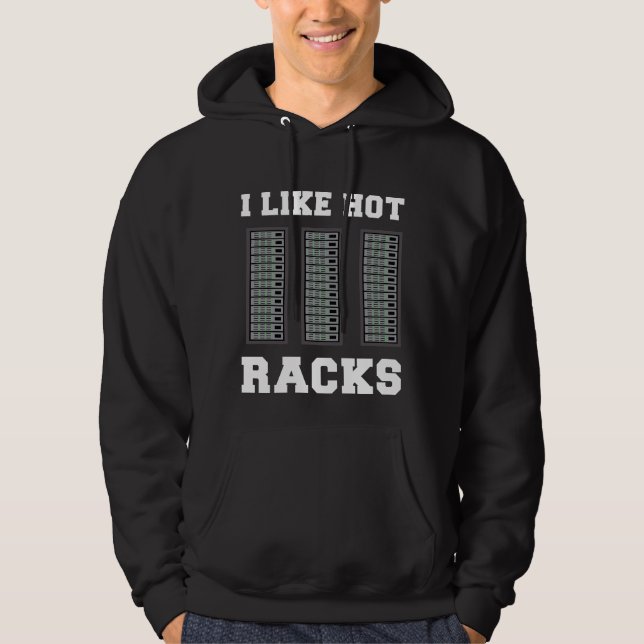 IT Network Programmer Computer Science Server Rack Hoodie (Front)